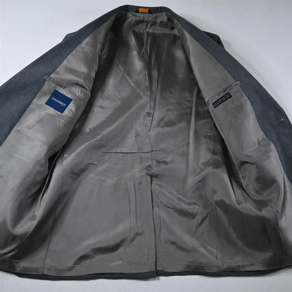 Vtg Mens 42R‎ Gray Silver Button Mens Blazer Suit Jacket Sport Coat